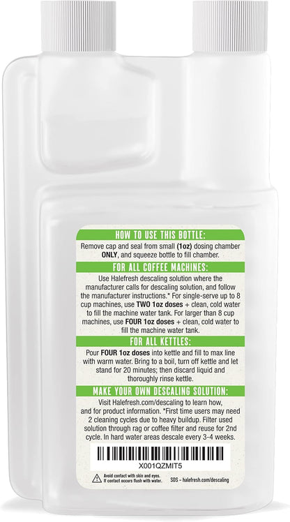 Descaling Solution Coffee Maker Cleaner - All Natural w/8+ Uses Per Bottle for Keurig, Saeco, Gaggia, Ninja and all Coffee and Espresso Maker