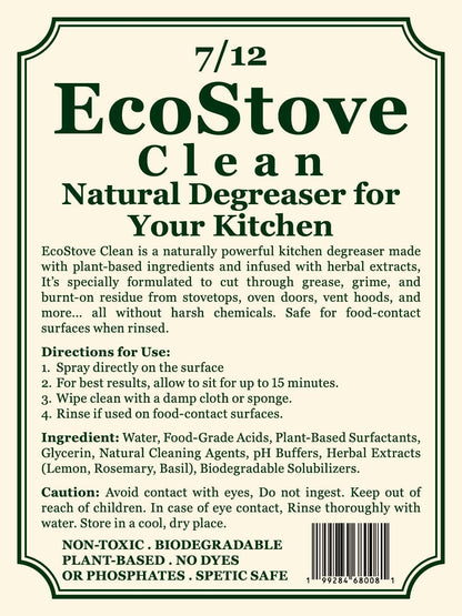 Herbal Scent Stove & Oven Cleaner – Spray, Wait & Wipe | Plant-Based Heavy-Duty Kitchen Degreaser Spray – Non-Toxic, Fume-Free Oven Cleaner | Safe for Glass Cooktops, Stainless Steel & Enamel (16 Oz)