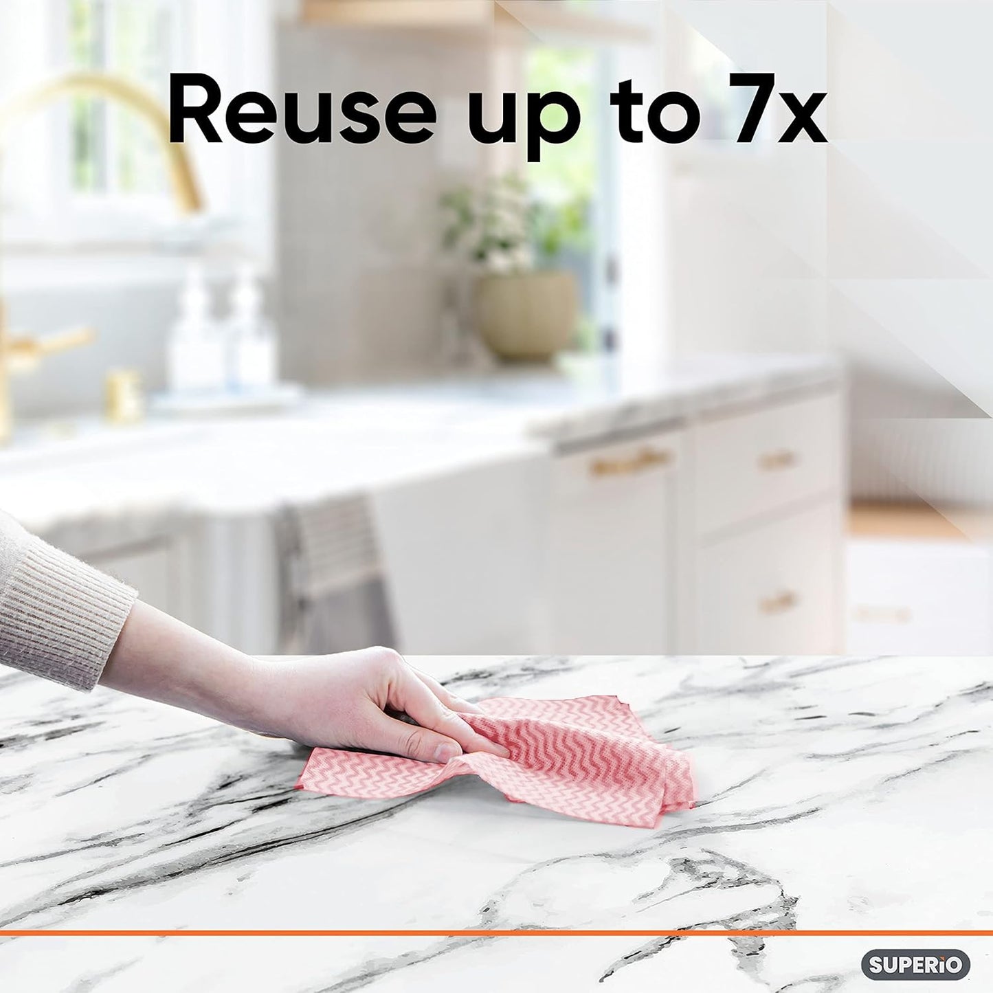 Superio Handy Wipes For Kitchen Multi-Purpose Heavy-Duty Reusable Cleaning cloth for house, Bathroom, and office. Disposable Dish Towel (60 Grey)