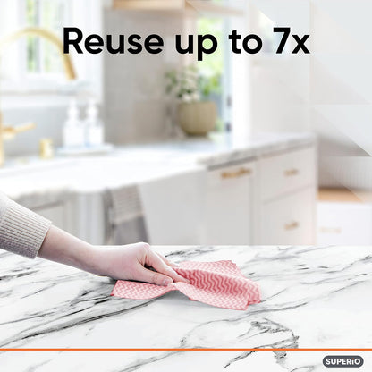 Superio Handy Wipes For Kitchen Multi-Purpose Heavy-Duty Reusable Cleaning cloth for house, Bathroom, and office. Disposable Dish Towel (60 Grey)