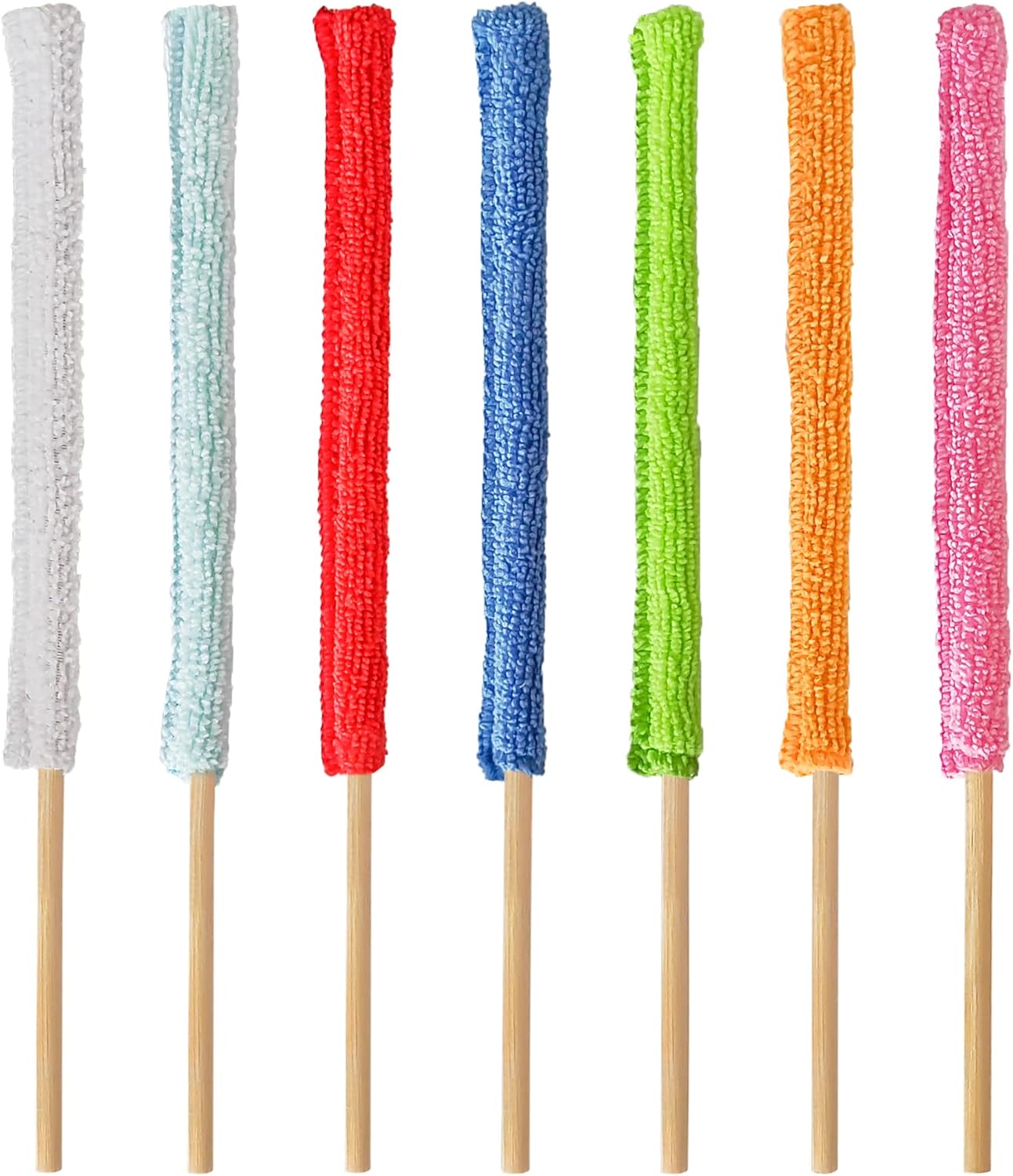 28Pcs Microfiber Detail Duster Sticks Crevice Cleaning Tool, Mini Duster for Cleaning Fan Blade/Ac Vent/Car Vent/Blind/The Smallest Spaces Colorful