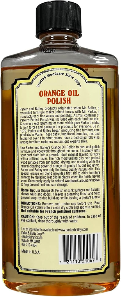 Parker & Bailey Lemon Oil Polish, Natural Lemon Scented Furniture Cleaner & Wood Table Cleaner, Renews & Restores a Finish for Woods, Protects from Drying or Cracking, Leaves a Shiny Finish, 16 oz