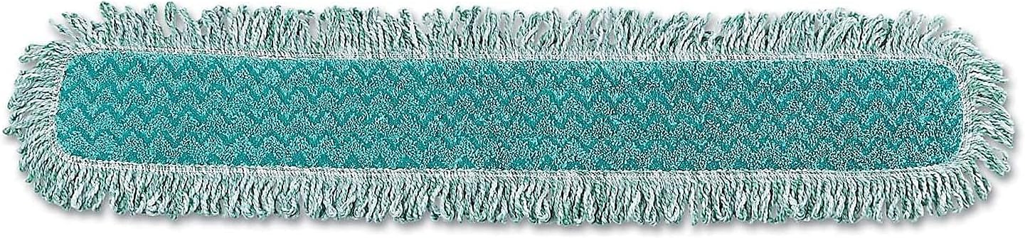 Rubbermaid Commercial Products HYGEN 24" Microfiber Dust Pad with Fringe Green for Janitorial/Professional Cleaners and Heavy-Duty Industrial Cleaning/Dusting/Sweeping