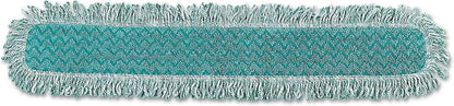 Rubbermaid Commercial Products HYGEN 24" Microfiber Dust Pad with Fringe Green for Janitorial/Professional Cleaners and Heavy-Duty Industrial Cleaning/Dusting/Sweeping