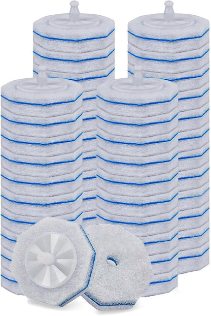 Disposable Toilet Bowl Wand Refills, Toilet Brush Head Pads Compatible with Most Disposable Cleaning Refills Upgraded Bathroom Blue Cleaning Scrubbers Wand Heads - 40 Pcs