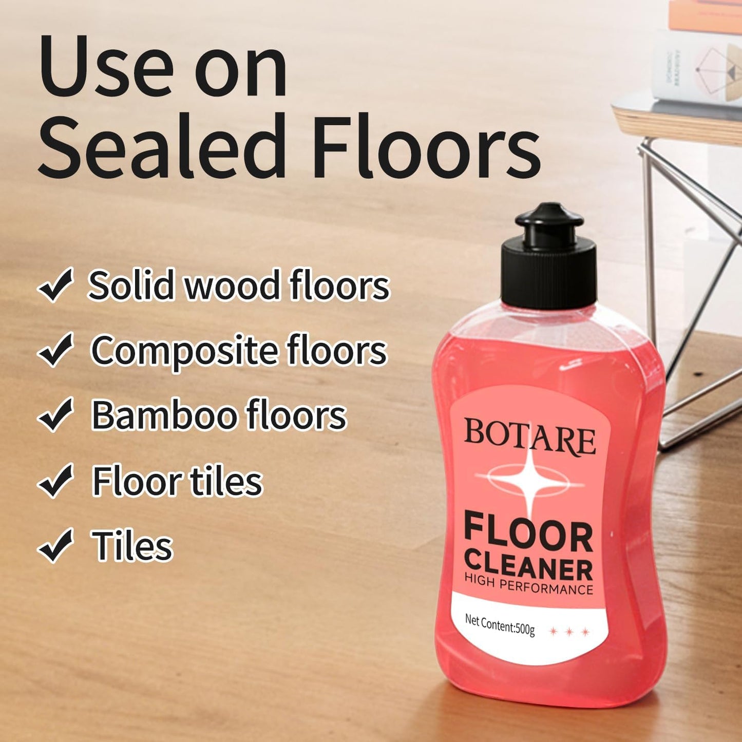 Floor Cleaner Liquid for Mopping, Household Deep Cleaning Solution for Wood,Hardwood,Tile,Laminate,Marble & Porcelain & Bathroom,Orange Scent,17.6 Fl Oz Each(1 Bottle+1 Cleaning Cloth)