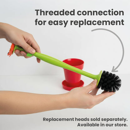 Vigar Flower Power Toilet Brush with Holder Set Toilet Brush with Daisy-shaped Handle, Flowerpot Base with Saucer Durable Bristles for Bathroom, White