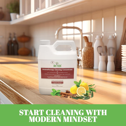 Naeterra Aromatherapy Cleaning Concentrate 64 oz - Natural All Purpose Multi Surface Cleaner - Plant Based Essential Oil Formula for Floors, Glass & Counters - Makes 24 Gallons - Pet Safe & Non Toxic