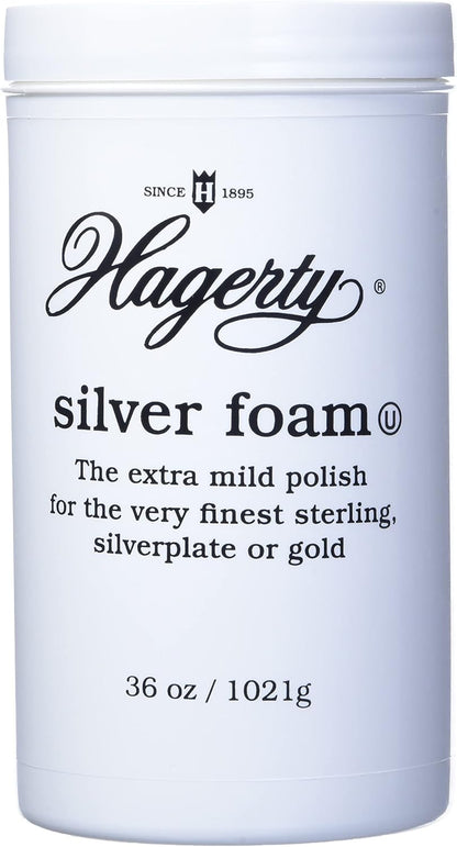 Hagerty Silver Foam - Trusted Silverware Polish and Tarnish Remover Since 1895 for Sterling Silver, Silver-Plate, Gold, and Gold – Made in USA, Kosher Certified, 19 oz