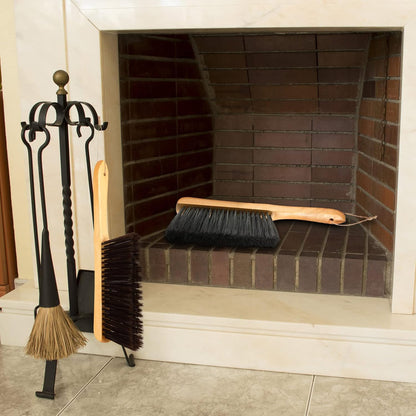 Patelai 2 Pieces Wooden Bench Brushes Fireplace Brush Natural Fiber Bench Soft Bristles Long Wood Handle Dust for Hearth Tidy Car Home Workshop Woodworking(Gray)