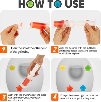 **84 Flowers** Toilet Gel Stamp | Long-Lasting Toilet Bowl Cleaner & Scent Freshener | Adhesive Gel Stamps for Fresh Fragrant Bathroom (Mix Scent)