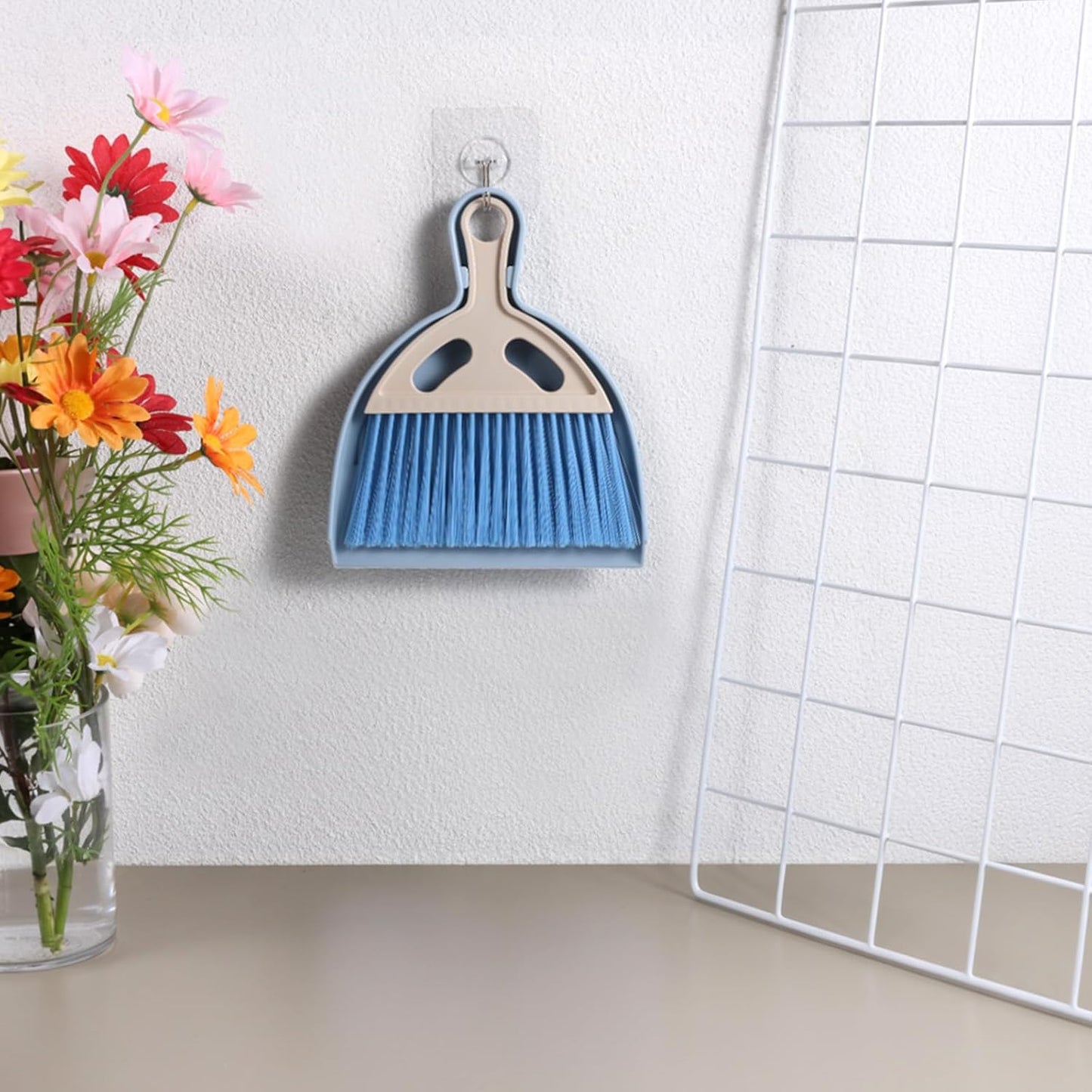 6 Pcs Small Dustpan and Brush Set Small Broom and Dustpan Set Whisk Broom and Dust Pan with Handle Nesting Cleaning Sweep Tool for Desk Car Table Keyboard Pet Nest Countertop