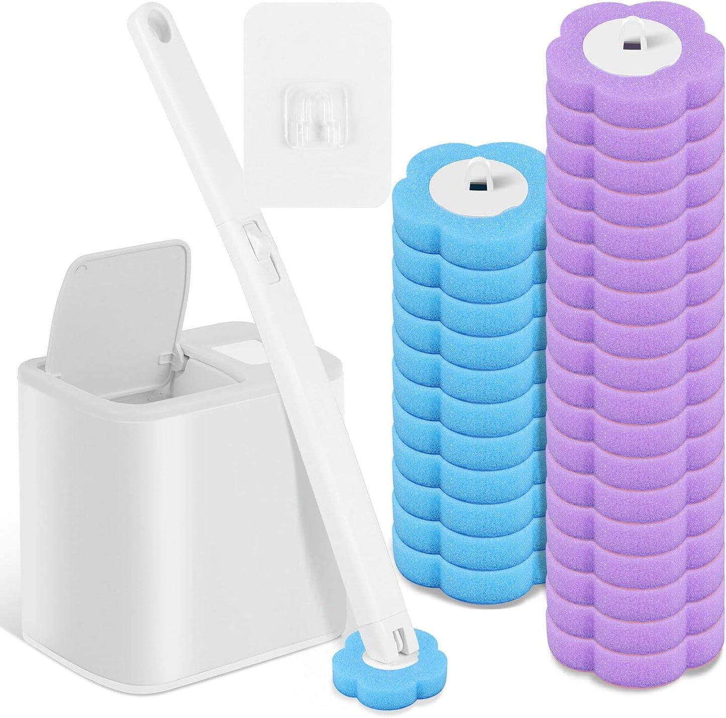 72PCS Disposable Toilet Cleaning Brush Wand Cleaner Refills, Contains Only the Brush Head, Disposable Toilet Cleaning Pads, Bathroom Toilet Bowl Brush and Holder Set (Refills)