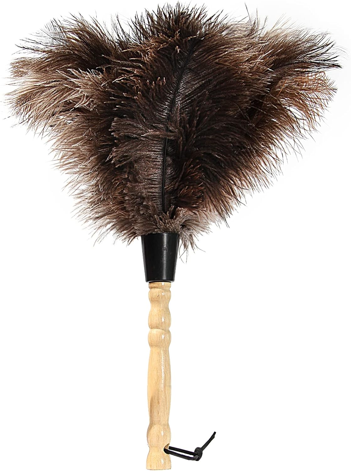 Retractable Ostrich Feather Duster for Cleaning, Fluffy and Natural Feather Duster with Retractable Handle， Reusable Eco-Friendly Handheld Cleaning Supplies (15 inch)