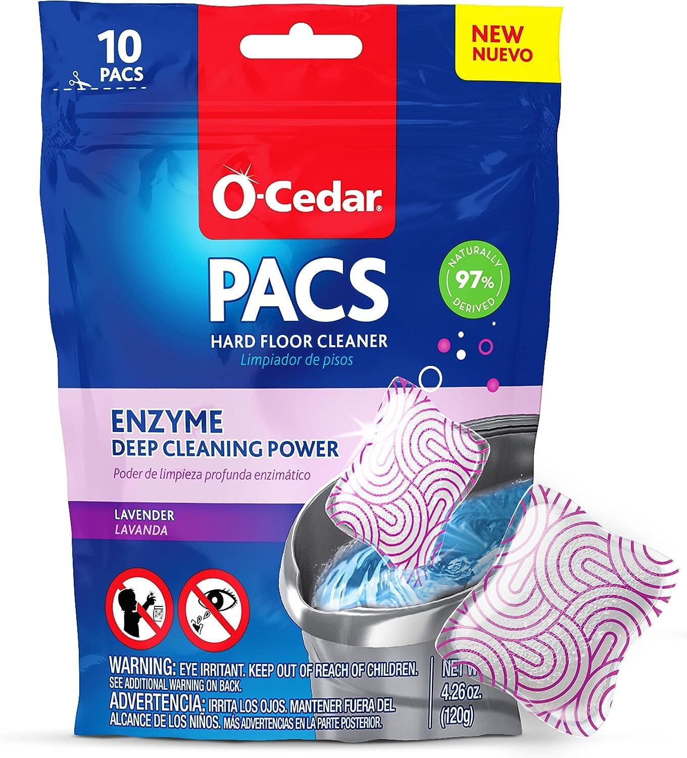 O-Cedar Quickwring Bucket & MF Cloth Mop + 1 Lavender PAC (Variety Pack)