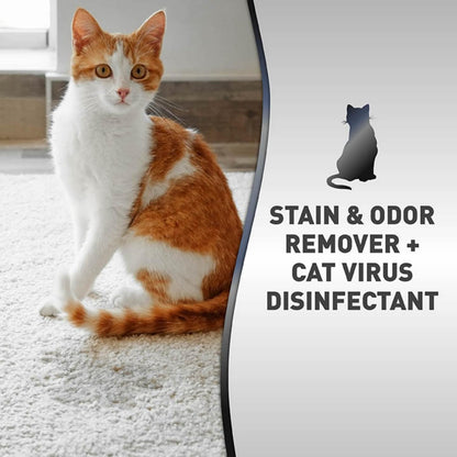 Nature’s Miracle Advanced Platinum Stain and Odor Remover and Virus Disinfectant, 32 Ounces, Disinfects and Cleans