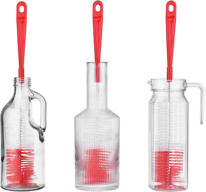 3-Pack Long Bottle Cleaning Brush for Narrow Neck Beer, Wine, Flask, Thermos, Sportwell, Pitcher, Brewing Bottle Cleaner, 16 Inches