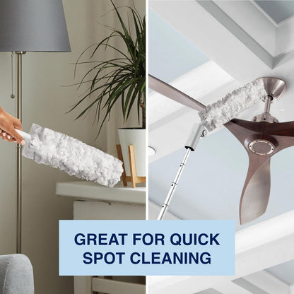 Bona High Performance Dusting System - 1 Extendable Handle, 3 Disposable Dusters, 1 Reusable Duster, & 1 Storage Bag - Extendable Dusting Kit