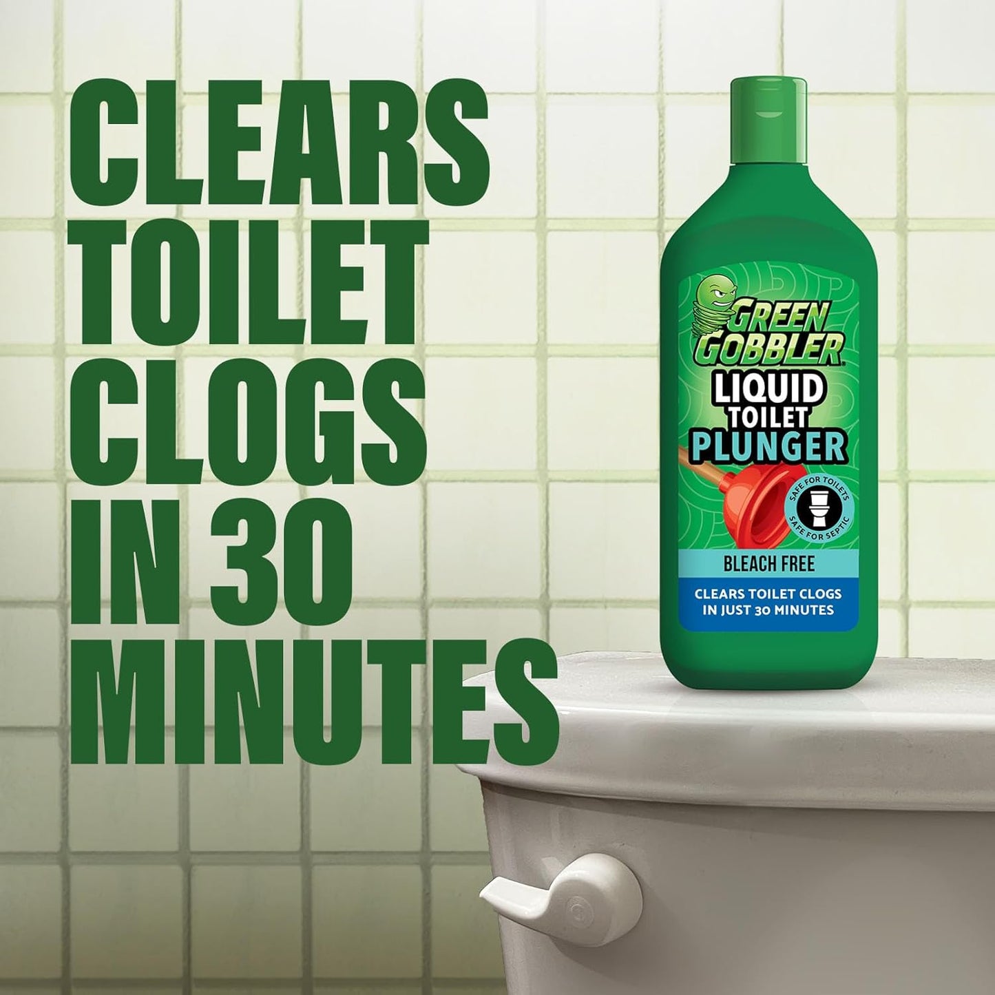 Green Gobbler Liquid Toilet Plunger | Clog Remover | Safe for Toilets and Septic
