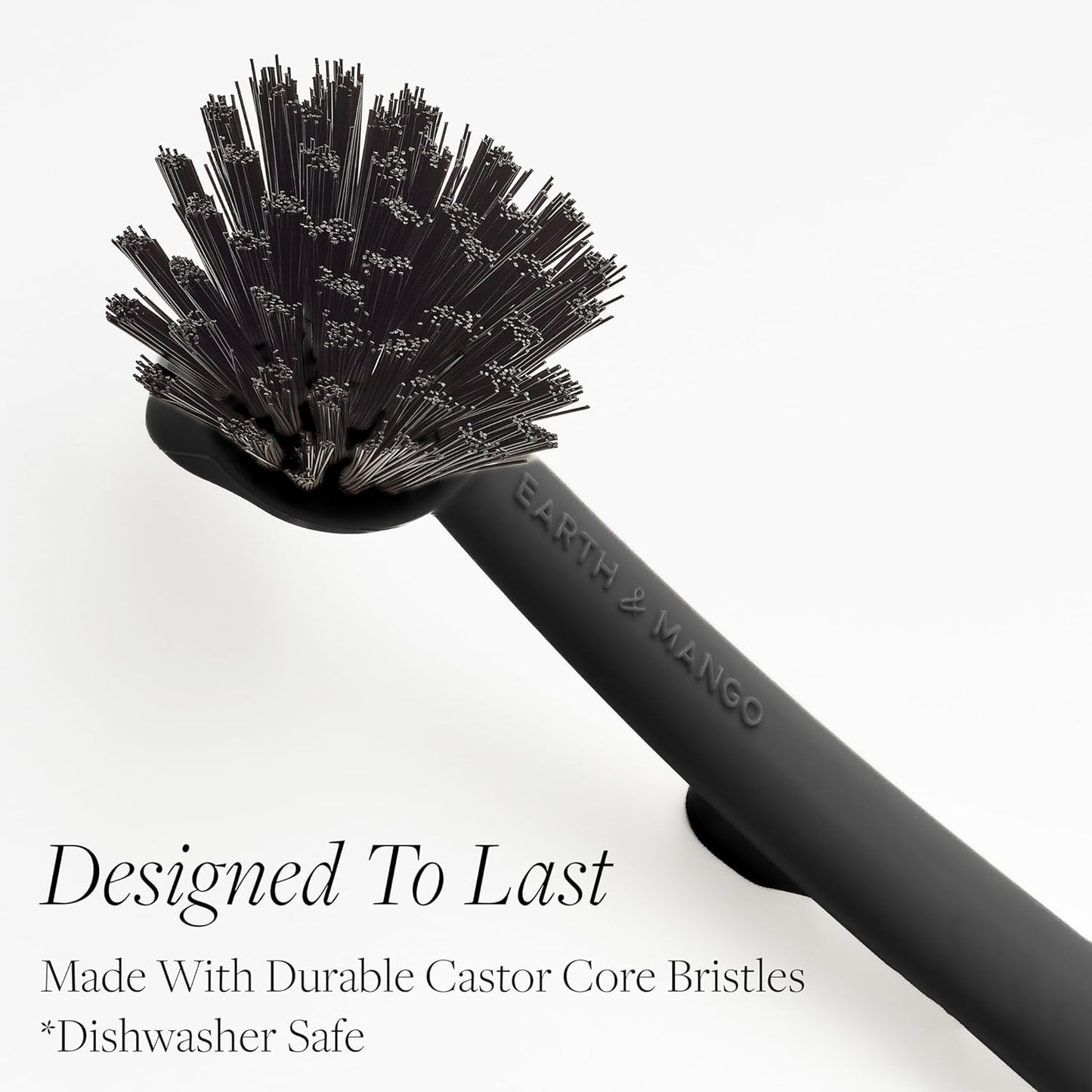 Earth & Mango Magnetic Dish Brush & Scraper, Snaps to Sink, Non-Scratch, Dishwasher Safe, Dish Scrubber – Onyx Black