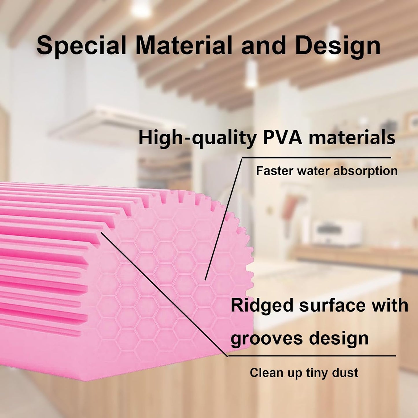 6-Pack Damp Clean Duster Sponge,Magic Sponge Eraser for Housekeeping,Reusable Cleaning Sponge for Blinds,Vents,Mirrors,Glass, Baseboards,Window Track Grooves and Railings (Green)