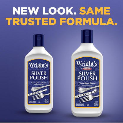 Wright's Silver Cleaner and Polish - 7 Ounce - Ammonia Free - Use on Silver, Jewelry, Antique Silver, Gold, Brass, Copper and Aluminum