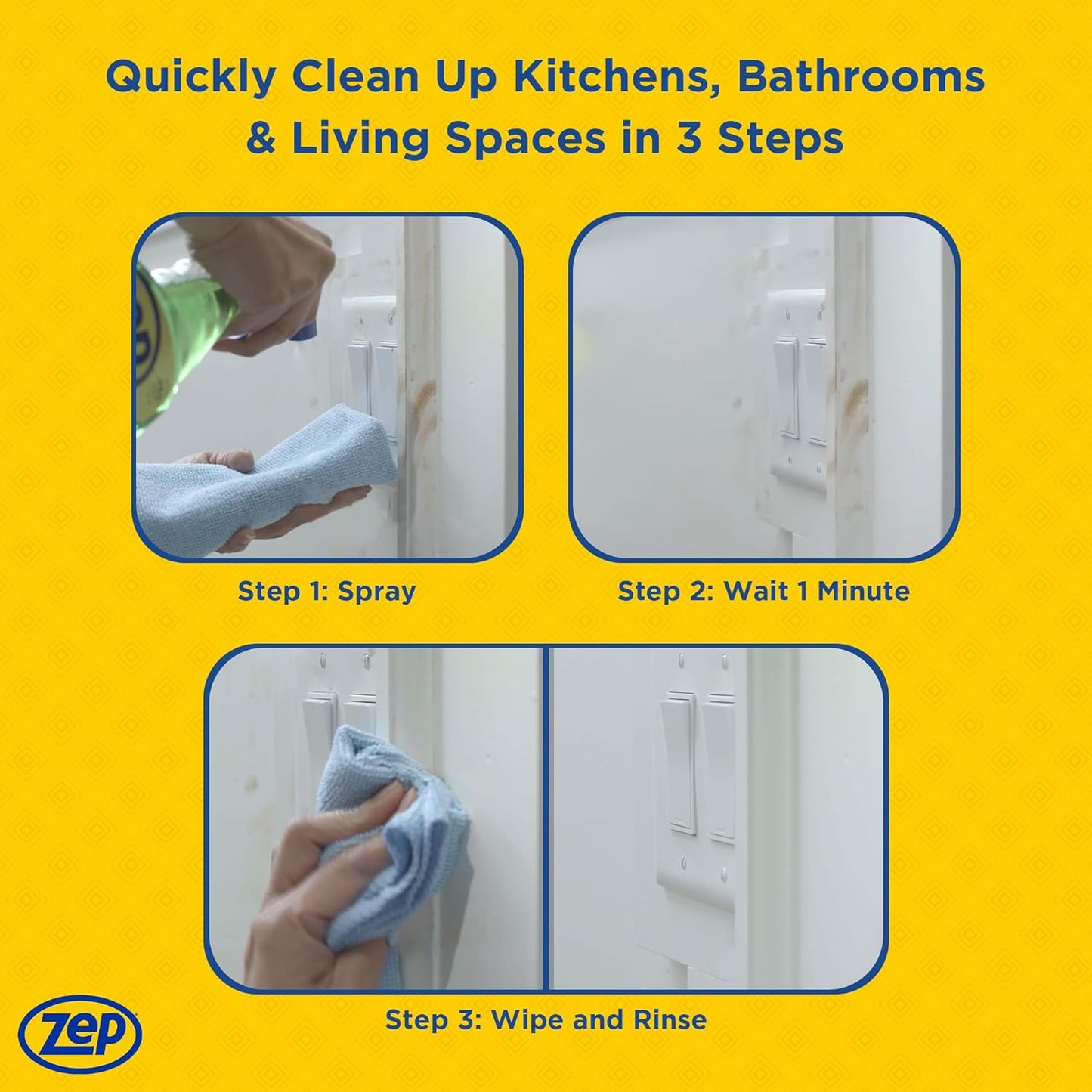 Zep All-Purpose Cleaner - 32 oz (Pack of 4) ZUALL324- designed to tackle tough grease dirt and grime throughout your home