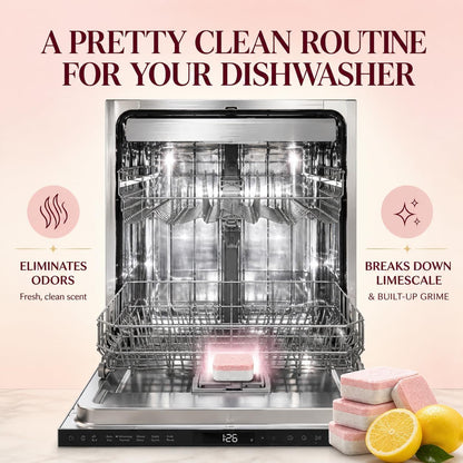 Dishwasher Cleaner And Deodorizer Tablets - 6 Months Supply Unscented Dishwasher Cleaning Tablets - Deep Cleaning Removes Limescale and Odors - Eco-friendly Dish Washer Machine Cleaner - Septic Safe