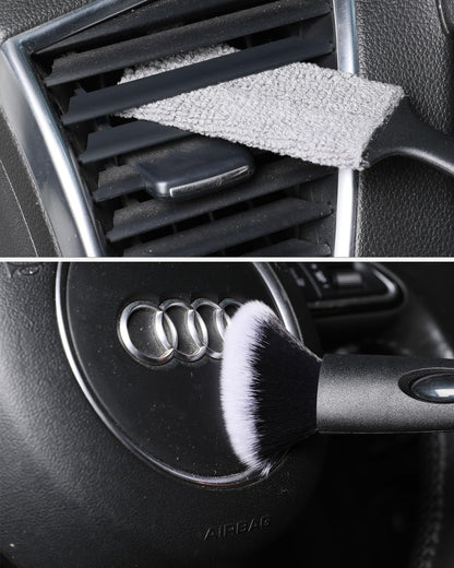 AntBooBoo 3 Pack Ultra-Soft Detailing Brush Set, Comfortable Grip and Scratch-Free Cleaning for Exterior, Interior Panels, Emblems, Badges, Gauge Cluster, Infotainment Screen