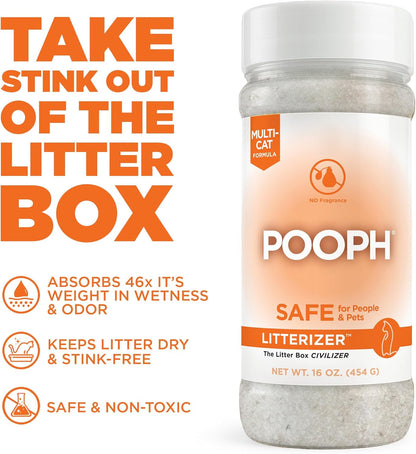 POOPH Kitty Odor Eliminator Spray 32oz Fragrance Free Cat Odor Remover for Urine Poop Pee Litter Box Deodorizer for Furniture Bedding and Carpet