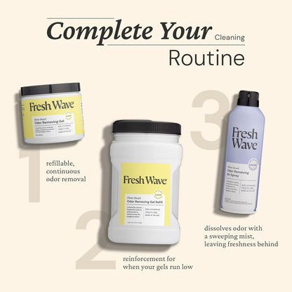 Fresh Wave Odor Removing Gel, 7 oz., Pack of 3 - Odor Absorbers for Home, Safer Odor Relief, Natural Plant-Based Odor Eliminator, Every 7 oz. lasts 15-30 Days, For Cooking, Trash & Pets