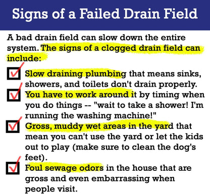 2-Pack Value BUNDLE of Drain Field Cleaner Tablets by Dr Pooper. Clears Septic Tanks and Drain Fields of Tough Clogs, Scum, Sludge AND Eliminates Odors FAST - Aerobic & Anaerobic Systems, Just Flush
