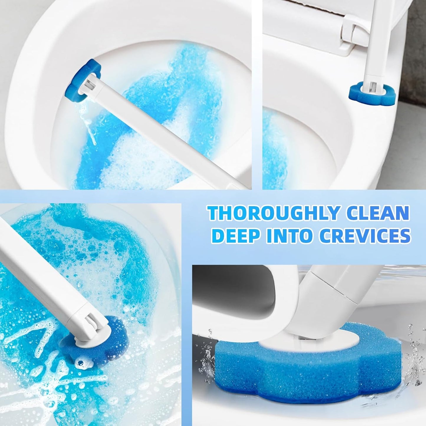 48 Count Disposable Toilet Brush Refill Pads, Disposable Toilet Bowl Wand Refills, Toilet Cleaning Refills, Toilet Scrubber Refills, Brush Head Replacement