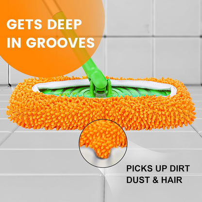 6Pcs Reusable Microfiber Mop Pads Compatible with Sweeper Mop, Replacement Wet Mopping pad Refills & Washable Dry Sweeping Cloths for Surface/Hardwood Floor Cleaning
