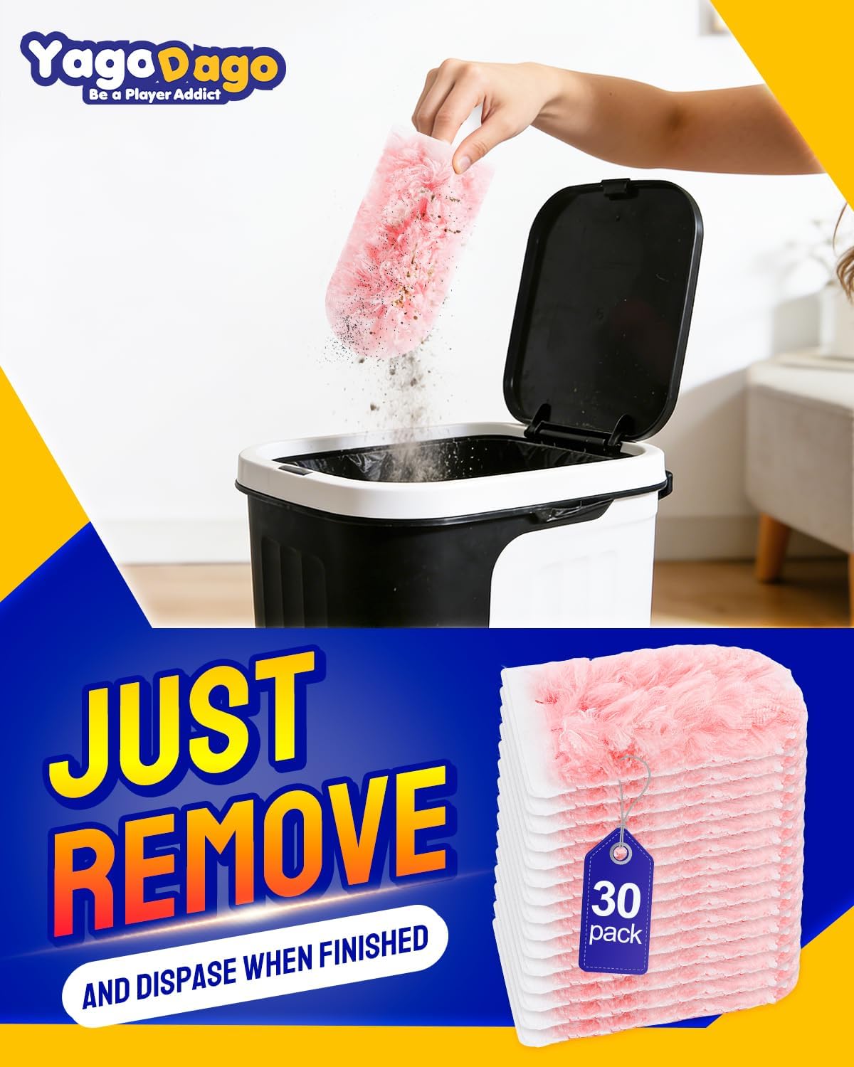 20 Count Duster Refill Compatible with Swiffer Hand Duster, Lavender Flavor Disposable Heavy Duty Duster Refills, Dusters Refills for Cleaning, Blinds & Ceiling Fan (Handle is Not Included)