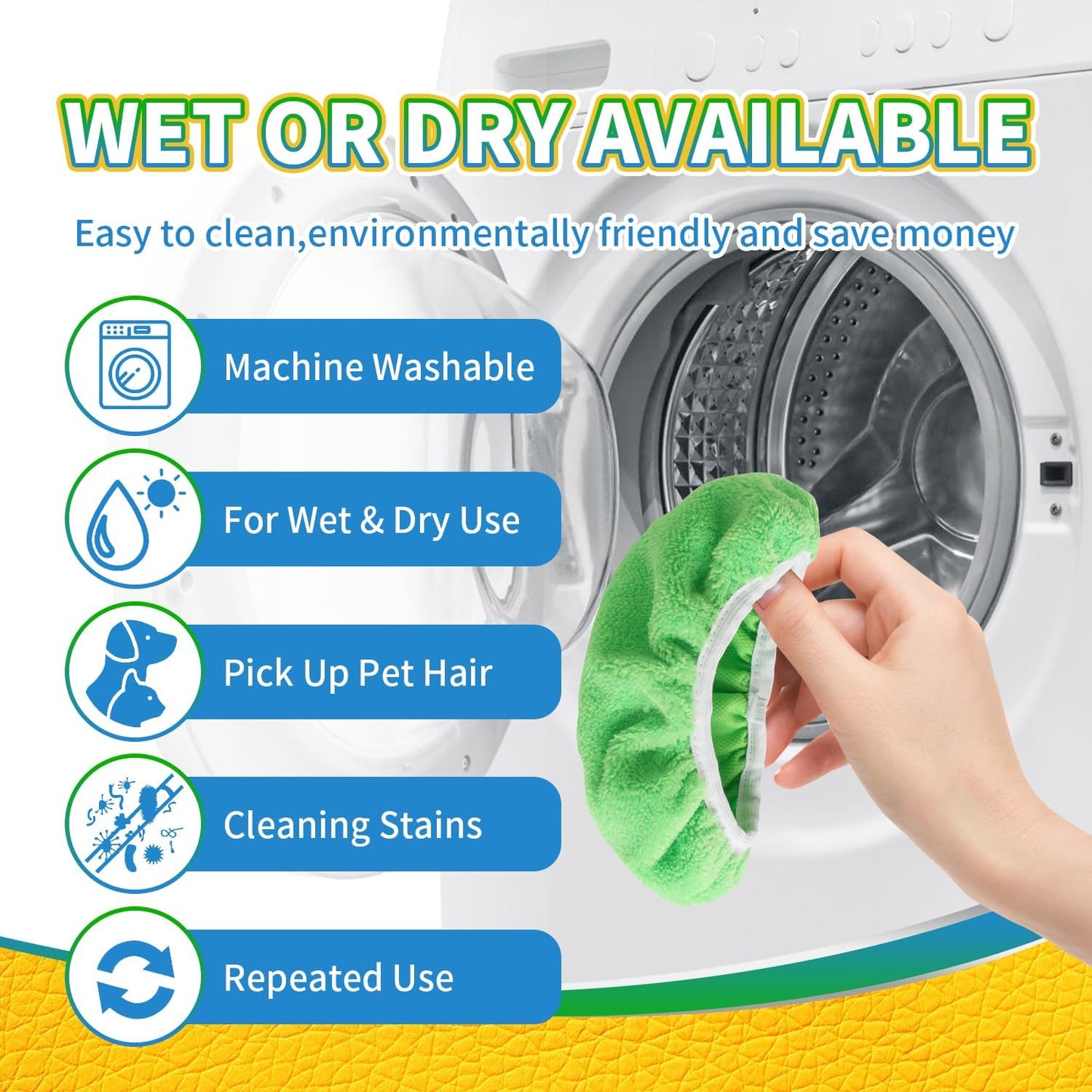 AmaVins 5 Pack Reusable Microfiber Mop Pads Compatible with Swiffer Sweeper Mop, Wet and Dry Flat mop Cover, Washable Mop Pads for Surface/Hardwood Floor Cleaning (Mop is Not Included)