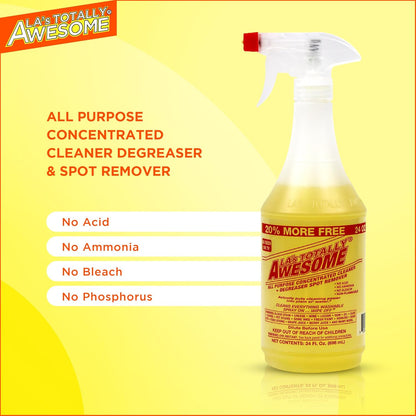 La's Totally Awesome All Purpose Cleaner Combo – 32oz Spray + 64z Refill – Heavy Duty Degreaser & Multipurpose Cleaner for Home, Kitchen, Bathroom, Floors & More