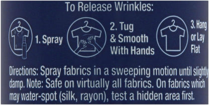 Downy Wrinkle Releaser Spray All In One Wrinkle Release Spray Travel Size, Odor Eliminator, Static Remover Fabric Refresher & Ironing Aid for Clothes 3 Fl Oz (Pack of 2), Crisp Linen Scent