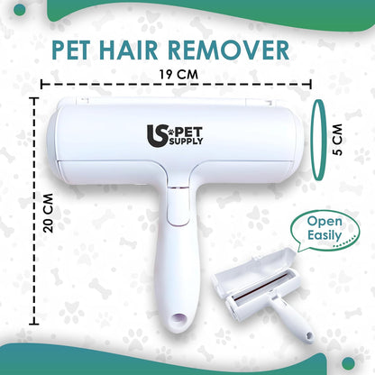 Pet Hair Remover Roller-Reusable, Self Cleaning Lint Roller for Pet Hair Removal on Furniture, Carpets, Clothes & Car Seats-Dog & Cat Hair Remover No Sticky Tapes (Black)