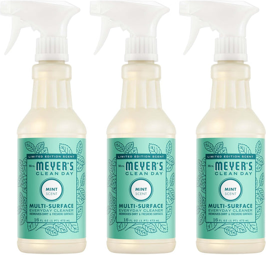 MRS. MEYER'S CLEAN DAY Multi-Surface Everyday Cleaner, Mint Scent, 16 Fl Oz Bottle - 3 Pack
