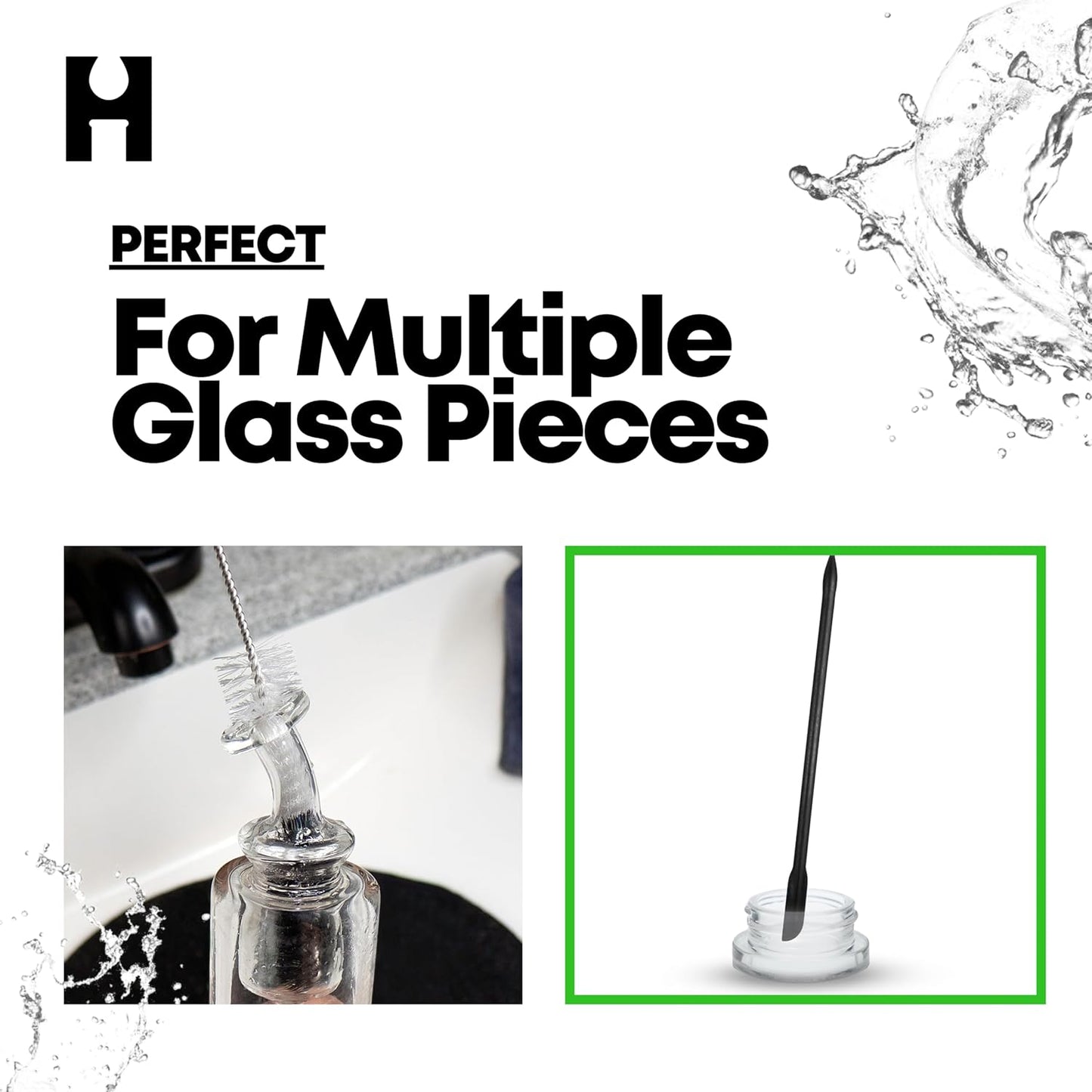Pipe Perfect Original Cleaning Brush Set – Multi-Size Detail Brushes for Glass, Bottle, Tube & Narrow Openings | Deep Cleaning Kit for Hard-to-Reach Areas | Durable Reusable (Original Pack)