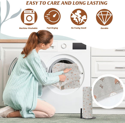 Paper Towels Washable Roll: 25Pack Cotton Cloth Paper Towels 11.8x11.8In Absorbent Soft Flannel Paperless Towels Alternative for Kitchen Reusable Napkins Zero Waste (Flower, Large)
