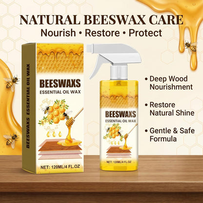 Natural Micro-Molecularized Beeswax Spray, Beeswaxs Essential Oil Wax, Multi-Purpose Furniture Beeswax Wood Polish, Wood Cleaner Repairing and Care Spray, Restores Shine & Removes Scratches (1)