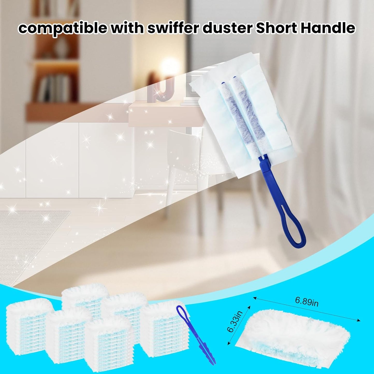 20 Count Feather Dusters Refill for Cleaning, 180 Degree Heavy Duty Duster Replacement Head for Swiffer Duster,Dusting Furniture, Blinds, Ceiling Fans, Helps Remove Allergens
