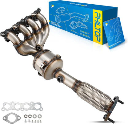 PHILTOP Left and Right Catalytic Converter Replacement For 2005-2010 300 2.7/3.5L V6 RWD, 2006-2010 Charger 2.7/3.5L V6 RWD, 2005-2008 Magnum 2.7/3.5L V6 RWD Replace 55434, 55433 (EPA Compliant) - Colors A
