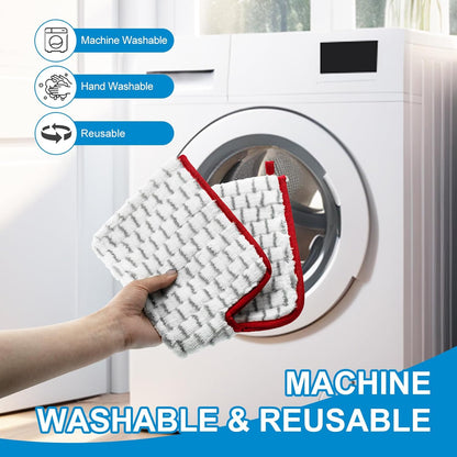 Spray Mop Pads Compatible with Promist Max - Reusable Mop Refills for Oceda Promist Max, Microfiber Double Sided Usable Dry Wet Floor Cleaning (6 Pack Red)