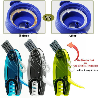 4 in 1 Cup Lid Cleaning Brush Set Multifunctional Bottle Brush Cleaner Tiny Bottle Cup Lid Brush Straw Cleaner Tools Mini Silicone Bottle Cup-Holder Cleaner with Hook Remover 1pc Bright Green