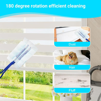 20 Count Feather Dusters Refill for Cleaning, 180 Degree Heavy Duty Duster Replacement Head for Swiffer Duster,Dusting Furniture, Blinds, Ceiling Fans, Helps Remove Allergens