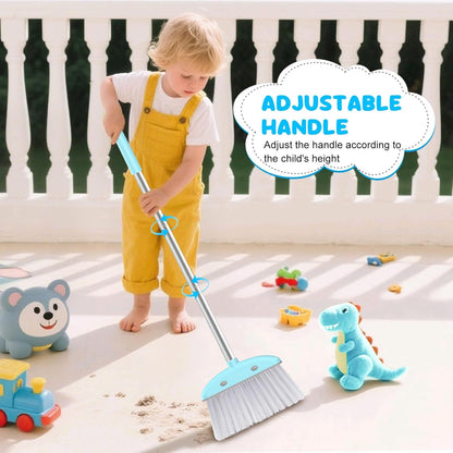 Mini Broom with Dustpan for Kids, 28-in Handle Kids Broom and Dustpan Set for Toddlers Cat-Shaped Children Broom and Cleaning Set Boys Girls Small Housekeeping Helper Set, Pink