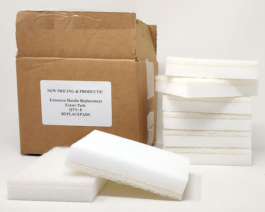 Replacement Eraser Sponges for Extension Handle Kit (8pk) Cleans Like Magic to Remove Soap Scum, Dirt, Grime, Grease, and Black Scuff Marks